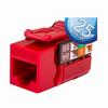 Show product details for 351-V2609/RD/25 Vertical Cable CAT5E Data Grade Keystone Jack 90 8x8 Conductors - 25 Pack - Red
