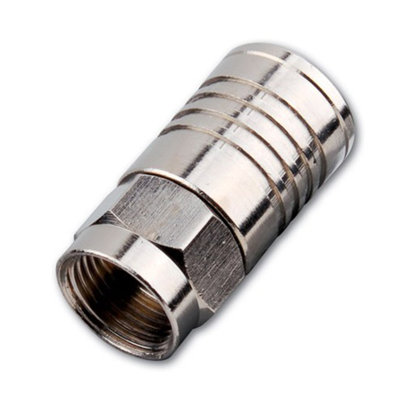 3A0012 Vanco Male Tool Less "F" Coaxial Connector - RG6/U and Nickel Pair