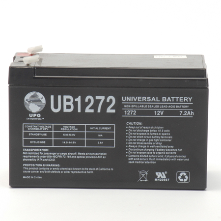 40760 UPG UB1272 Sealed Lead Acid Battery 12 Volts/7.2Ah - F1 Terminal