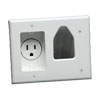 45-0021-WH Recessed Low Voltage Plate with Recessed Power - White