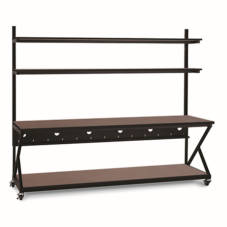 [DISCONTINUED] 5000-3-203-96 Kendall Howard 96 inch Performance Work Bench with Full Bottom Shelf - Serene Cherry