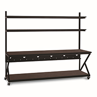 5000-3-204-96 Kendall Howard 96 inch Performance Work Bench with Full Bottom Shelf - African Mahogany