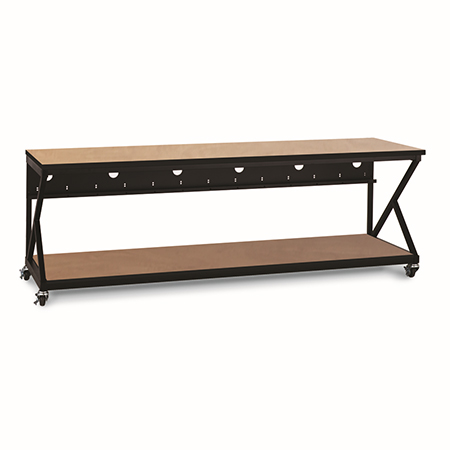 [DISCONTINUED] 5000-3-302-96 Kendall Howard 96 inch Performance Work Bench with Full Bottom Shelf No Upper Shelving - Caramel Apple
