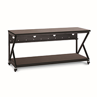 5000-3-304-72 Kendall Howard 72 inch Performance Work Bench with Full Bottom Shelf No Upper Shelving - African Mahogany
