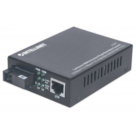 510547 Intellinet Fast Ethernet WDM Bi-Directional Single Mode Media Converter 10/100Base-TX to 100Base-FX (SC) Single-Mode - 12.4 mi. - WDM (RX1550/TX1310)