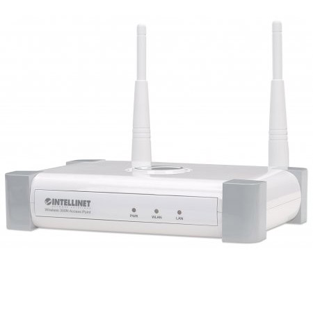 524728 Intellinet Wireless 300N Access Point 300 Mbps MIMO Bridge Repeater Multiple SSIDs and VLANs