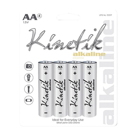53317 UPG Kinetik AA Alkaline 1.5V 4PC Carded Cylindrical Battery
