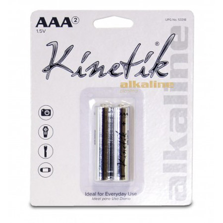 53318 UPG Kinetik AAA Alkaline 1.5V 2PC Carded Cylindrical Battery