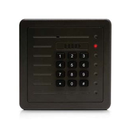 5355AGS19 HID ProxPro Proximity Reader with Wiegand output with Cloc & Data Output Charcoal Gray Keypad, Terminal Strip Buffer four keys and add parity