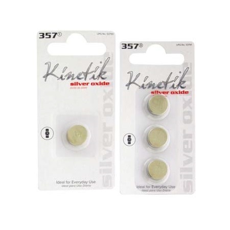 53790 UPG 357-1PK Kinetik Silver Oxide 1.5V 1PC Carded Button Battery