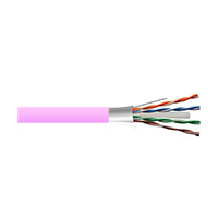 6RF234STPENHM1P Remee 23 AWG 4 Pair Shielded Twisted Pairs (STP) Solid Bare Copper CMR Cat6 Non-Plenum Network Cable - 1000' Reel - Pink
