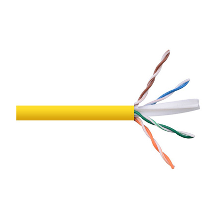 6RF234UTPM3Y Remee 23 AWG 4 Pair Unshielded Twisted Pairs (UTP) Solid Bare Copper CMR Cat6 Non-Plenum Network Cable - 1000' Reel in Box - Yellow