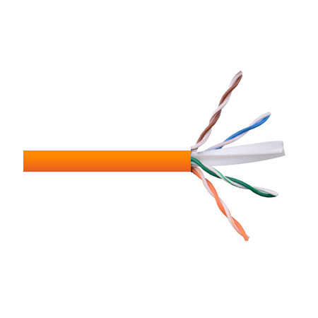6RF234UTPM3Z Remee 23 AWG 4 Pair Unshielded Twisted Pairs (UTP) Solid Bare Copper CMR Cat6 Non-Plenum Network Cable - 1000' Reel in Box - Orange