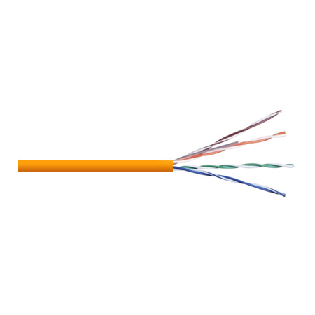 6RNSM2Z Remee 23 AWG 4 Pair Unshielded Twisted Pairs (UTP) Solid Bare Copper CMR Cat6 Non-Plenum Network Cable - 1000' Pull Box - Orange