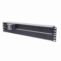 [DISCONTINUED] 714075 Intellinet 19" 2U Rackmount 15-Way Power Strip - US Type With Double Air Switch - 10 Feet Power Cord