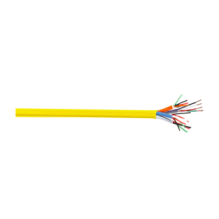 725901L1Y Remee 22 AWG 6 Conductors Shielded, 22 AWG 4 Conductors Unshielded, 22 AWG 2 Conductors Unshielded and 18 AWG 4 Conductors Unshielded Stranded Bare Copper CMP Plenum Access Control Cable - 500' Reel - Yellow