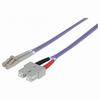 750936 Intellinet Fiber Optic Patch Cable Duplex - Multimode LC/SC - OM4 - 10.0 Feet - Violet