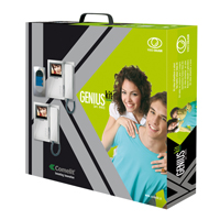 8482U Comelit Genius 2 Family Kit - Includes 2 Monitors, Brackets, 1 Camera Door Bell (2p.b.) and Power Supplies-DISCONTINUED