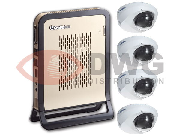 86-NRMD1-001 Geovision NVR-Lite System + 4 pcs IP Mini Fixed Dome Camera H.264, w/ 3.6mm lens