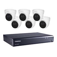 88-NRL08R200-2TB UVS Line 8 Channel at 4K (2160p) NVR Kit 76Mbps Max Throughput - 2TB w/ Built-in 8 Port PoE and 6 x 1080p 2.8mm Outdoor IR Eyeball IP Security Cameras