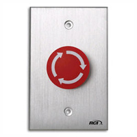 919-MA X 28 Dormakaba Rutherford Controls Rotary Release - Brushed Anodized Aluminum Faceplate - Red Cap