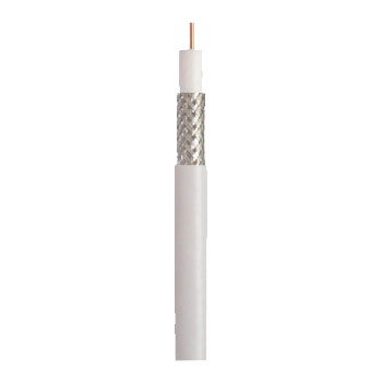 92041-45-01 Coleman Cable 18 AWG Quad Shielded Polyester Aluminum Braid Copper Clad Steel RG6 CCM/CL2/CATV Non-plenum Coaxial Cable - 500' Pull Box - White