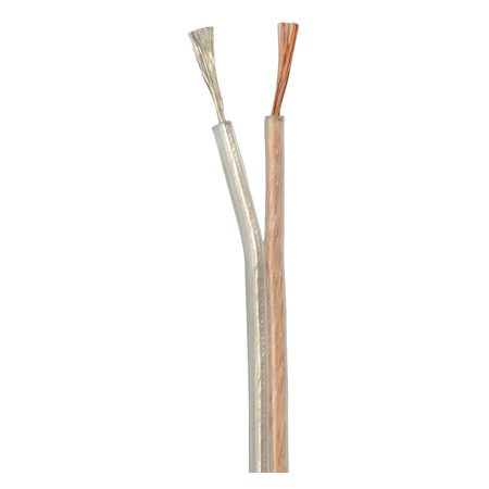 946000618 Coleman Cable 22AWG 2 Conductors Unshielded Stranded Bare Copper CMR/CL3R Plenum Zip Speaker Cable - Clear - 1000' Spool