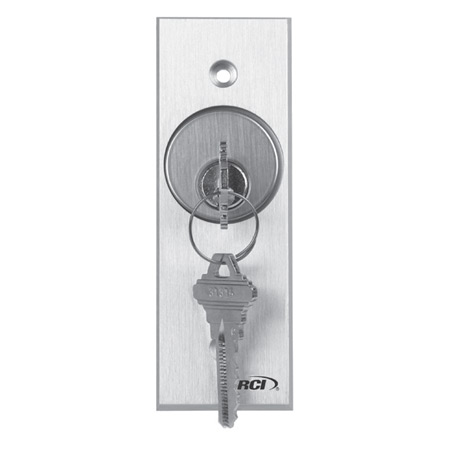 960N-DMA x 40 Dormakaba Rutherford Controls Narrow Maintained Action Double Pole Double Throw (DPDT) Tamper-Resistant Key Switch Brushed Anodized Dark Bronze Faceplate