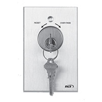 960RO-D-MAMA x 28 Dormakaba Rutherford Controls 2 x Maintained Action Double Pole Double Throw (DPDT) Reset/Override Tamper Resistant Key Switch Brushed Anodized Aluminum Faceplate