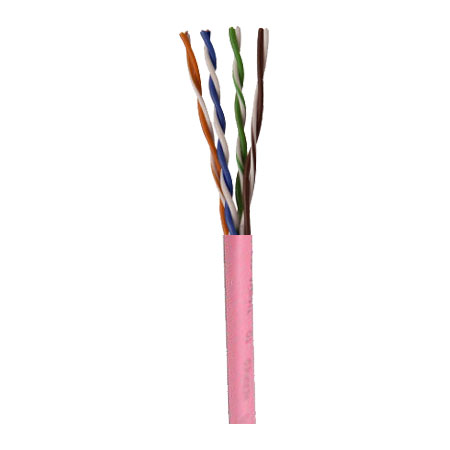 96263-46-21 Coleman Cable 24 AWG 4 Pair Unshielded Twisted Pairs (UTP) Solid Bare Copper CMR Cat5e Non-plenum Network Cable - 1000' Pull Box - Pink