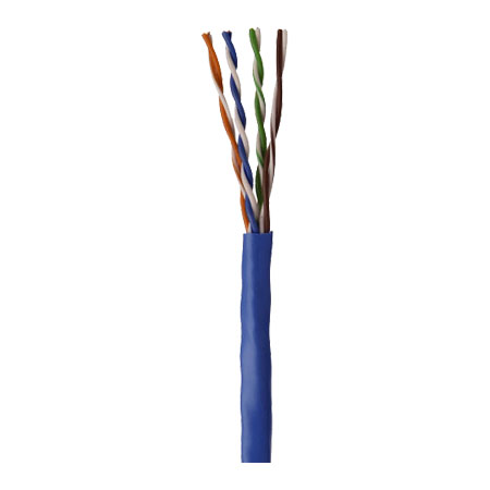 966956-16-06 Coleman Cable 24 AWG 4 Pair Unshielded Twisted Pairs (UTP) Solid Bare Copper CMP Cat5e Plenum Network Cable - 1000' Pull Box - Blue