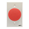 990-RB-MO x 28 Dormakaba Rutherford Controls Blank Symbol Momentary Action Oversized Tamper-proof Button - Brushed Anodized Aluminum Faceplate - Red Cap