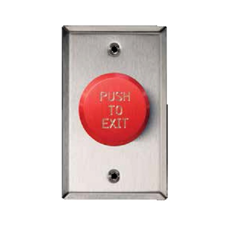 991-REPTDX32D Dormakaba Rutherford Controls Standard Single Gang Push to Exit Button in 32D - Red