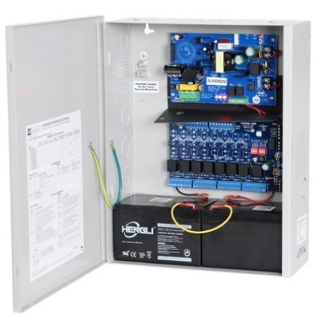 AL400ACMCB220 Altronix 8 Channel 3Amp 24VDC or 4Amp 12VDC Access Control Power Supply in UL Listed NEMA 1 Indoor 12 W x 15.5 H x 4.5 D Steel Electrical Enclosure