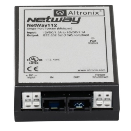 NETWAY112 Altronix Single Port PoE Injector for Standard Network Infrastructure