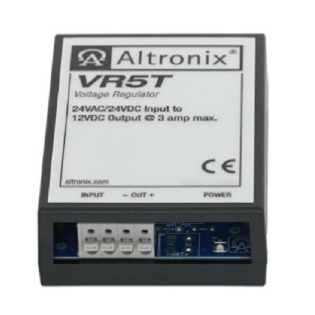 VR5T Altronix Voltage Regulator Converts 24VAC or 24VDC Input to 12VDC Output @ 3 Amps