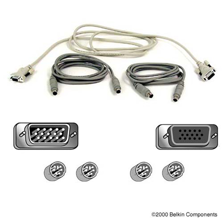 A3X982-06-2 Belkin Pro Series OmniView KVM PS/2 Cable Kit 6 feet - Pack of 2-DISCONTINUED