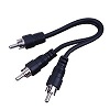 Vanco Audio Patch Cable - RCA Male Plug to 2-RCA Male Plugs 