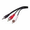 AC3W12X Vanco Cable 3.5 mm Stereo Plug to 2-RCA Plug 12 ft