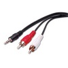 AC3W25G Vanco Cable 3.5 mm Stereo Plug to 2-RCA Plug Gold 25 ft
