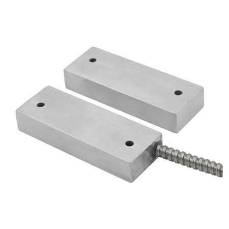 ACC-400-18 Industrial Aluminum Surface Mount Magnetic Contact CLOSED Loop 3" Gap w/ 18" Stainless Steel Armored Cable