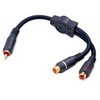 AGP3FX Vanco Adapter RCA Plug to 2-RCA Jack 6IN Gold Red/White