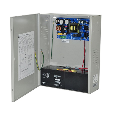 AL1024ULXJP Altronix 1 Channel 10Amp 24VDC or 10Amp 12VDC Power Supply in UL Listed NEMA 1 Indoor 12.25 W x 15.5 H x 4.5 D Steel Electrical Enclosure