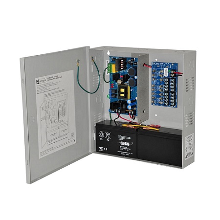AL600PD8220 Altronix 8 Channel 6Amp 24VDC or 6Amp 12VDC Power Supply in UL Listed NEMA 1 Indoor 13 W x 13.5 H x 3.25 D Steel Electrical Enclosure