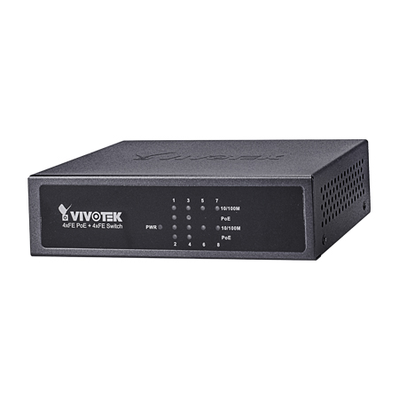 [DISCONTINUED] AW-FET-081B-065 Vivotek Unmanaged 4xFE PoE + 4xFE Switch