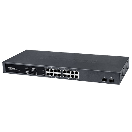 [DISCONTINUED] AW-GET-180A-250 Vivotek Unmanaged 16xGE PoE + 2xGE SFP Switch