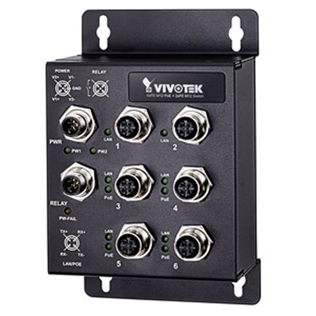 AW-IHT-0602 Vivotek Industrial EN50155 4xFE M12 PoE + 2xFE M12 Switch