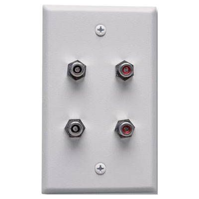 AWP M&S Systems Audio Input Wall Plate (White)-DISCONTINUED