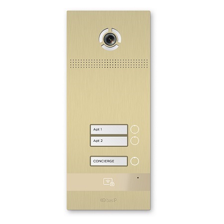 BI-02FB-GOLD BAS-IP Multi-Button Entrance Panel for 2 Subscribers - Gold