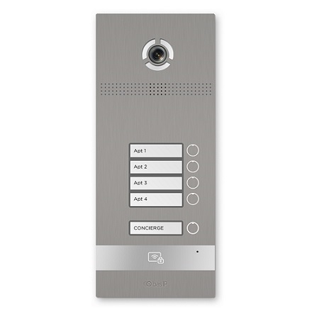 BI-04FB-SILVER BAS-IP Multi-Button Entrance Panel for 4 Subscribers - Silver